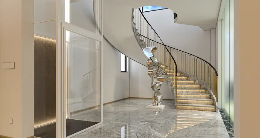 Stylish granite staircase designs in Lucknow